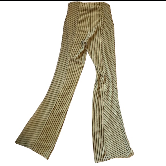 Free People Yellow Velvet Flare High Rise Pull On Pants Size XS - Picture 7 of 10